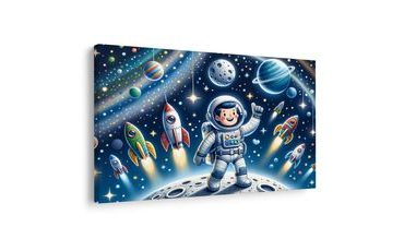 OBRAZ MALÝ KOZMONAUT NA DOBRODRUŽNEJ MISII - DETSKÉ OBRAZY VESMÍR - OBRAZY