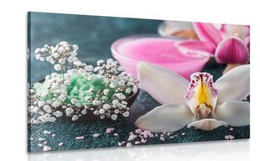 CANVAS PRINT BEAUTIFUL ORCHID IN DETAIL - PICTURES FLOWERS - PICTURES