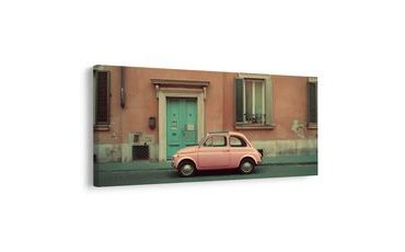 SLIKA VINTAGE AVTO PRED HIŠO - SLIKE AVTOMOBILI - SLIKE