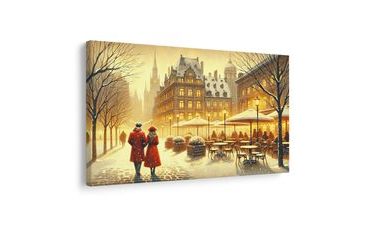 TABLEAU SUR TOILE – ROMANCE HIVERNALE - TABLEAUX DE PERSONNES - TABLEAUX