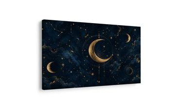 WANDBILD MYSTISCHER MOND AM NACHTHIMMEL - WANDBILDER MOND - BILDER