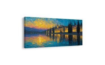 OBRAZ VEČERNÍ SVĚTLA MĚSTA - OBRAZY MĚSTA - OBRAZY