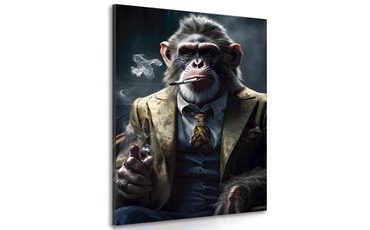 Wandbild Tierischer Gangster Affe