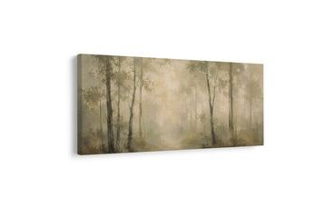 TABLEAU SUR TOILE – FORÊT PAISIBLE DANS LA BRUME MATINALE - TABLEAUX FORÊT - TABLEAUX