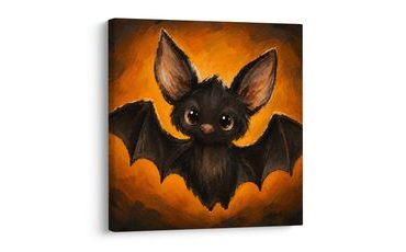 QUADRO SU TELA – PICCOLO PIPISTRELLO DAGLI OCCHI GRANDI - QUADRI HALLOWEEN E HORROR - STAMPE E QUADRI