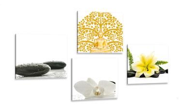 BILDER-SET ZARTES STILLLEBEN MIT FENG SHUI - BILDERSETS - BILDER