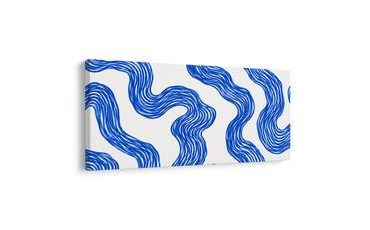 WANDBILD DYNAMISCHE BLAUE WELLENLINIEN - WANDBILDER ABSTRAKTE FORMEN - BILDER