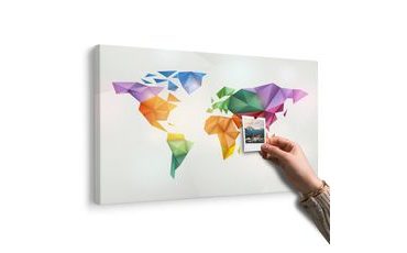 OBRAZ NA KORKU BAREVNÁ MAPA SVĚTA VE STYLU ORIGAMI - OBRAZY NA KORKU - OBRAZY