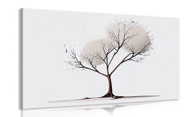 CANVAS PRINT MINIMALISTIC TREE WITHOUT LEAVES - PICTURES OF TREES AND LEAVES - PICTURES