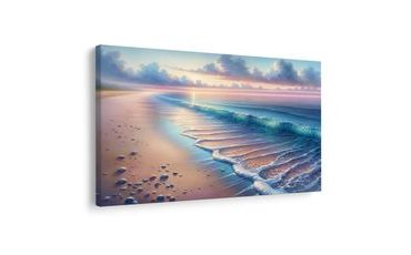 WANDBILD SANFTE WELLEN AM UFER - BILDER MEER UND STRAND - BILDER