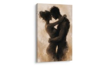 WANDBILD INTIME SILHOUETTE EINES VERLIEBTEN PAARES - BILDER MIT LIEBESMOTIVEN - BILDER