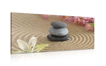 IMPRESSION SUR TOILE PIERRES ZEN DANS LE SABLE - IMPRESSIONS SUR TOILE FENG SHUI - IMPRESSION SUR TOILE