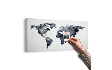 PARAFA KÉP SOKSZÖGŰ VILÁG TÉRKÉP FEKETE FEHÉRBEN - PARAFA KÉPEK - KÉPEK