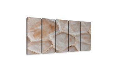 TABLEAU EN 5 PARTIES – STRUCTURE BEIGE D’ONYX - TABLEAUX EN MARBRE - TABLEAUX