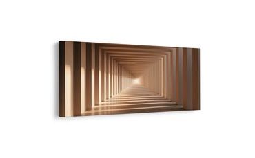 TABLEAU SUR TOILE – CORRIDOR GÉOMÉTRIQUE BAIGNÉ DE LUMIÈRE - IMAGES FORMES ABSTRAITES - TABLEAUX