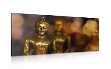 WANDBILD BUDDHA MIT ABSTRAKTEM HINTERGRUND - BILDER MIT FENG SHUI-MOTIVEN - BILDER