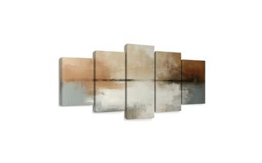 5-DÍLNÝ OBRAZ KLIDNÉ ZRCADLENÍ HORIZONTU - OBRAZY ABSTRAKTNÍ TVARY - OBRAZY