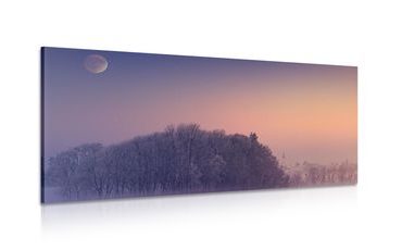 IMPRESSION SUR TOILE PLEINE LUNE SUR UN VILLAGE - IMPRESSION SUR TOILE DE NATURE ET PAYSAGE - IMPRESSION SUR TOILE