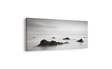 TABLEAU SUR TOILE – CÔTE PAISIBLE DANS LA BRUME - TABLEAUX DE LA MER ET DE LA PLAGE - TABLEAUX
