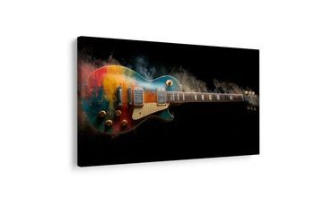 WANDBILD GITARRE IM BUNTEN RAUCH - MUSIKBILDER - BILDER