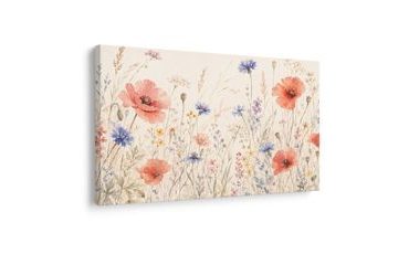 TABLEAU SUR TOILE – FLEURS DES CHAMPS ET COQUELICOTS - TABLEAUX DE COQUELICOTS - TABLEAUX