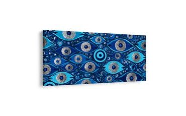 WANDBILD ABSTRAKTES MOSAIK BLAUER AUGEN - WANDBILDER NACH MOTIV - BILDER