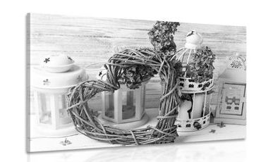 CANVAS PRINT WITH A VINTAGE TOUCH IN BLACK AND WHITE - BLACK AND WHITE PICTURES - PICTURES