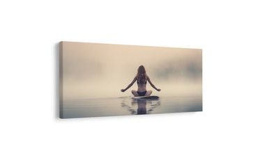 QUADRO SU TELA – MEDITAZIONE AL CENTRO DEL LAGO - QUADRI DI DONNE - STAMPE E QUADRI