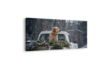 VÁNOČNÍ OBRAZ ADVENTNÍ PES V ZIMĚ - VÁNOČNÍ A ZIMNÍ OBRAZY - PICTURES