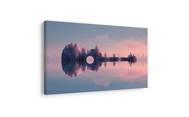 WANDBILD NATUR IN GITARRENKLÄNGEN - MUSIKBILDER - BILDER