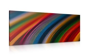 CANVAS PRINT DETAIL OF COLORED MATERIAL - ABSTRACT PICTURES - PICTURES
