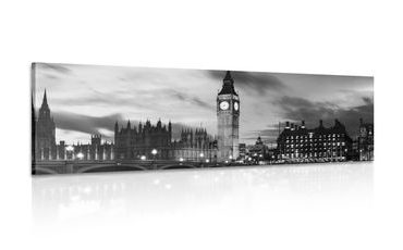 WANDBILD BIG BEN IN LONDON IN SCHWARZ-WEISS - SCHWARZ-WEISSE BILDER - BILDER