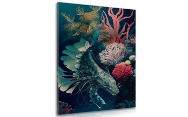 CANVAS PRINT SURREALISTIC SHRIMP - PICTURES UNDERWATER WORLD - PICTURES