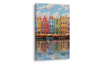 OBRAZ MĚSTSKÉ KOUZLO NA VODĚ - BAREVNÉ DOMY - PICTURES