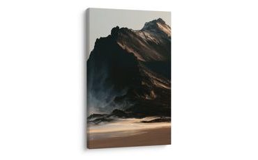TABLEAU SUR TOILE – SOMMET ROCHEUX AU-DESSUS DE LA CÔTE - TABLEAUX DE MONTAGNE - TABLEAUX