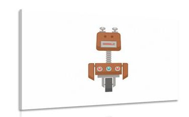 CANVAS PRINT ROBOT IN BROWN COLOR - CHILDRENS PICTURES - PICTURES