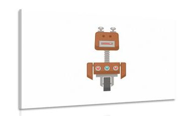 WANDBILD ROBOTER IN BRAUN - BILDER FÜR KINDER - BILDER