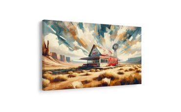 OBRAZ OSAMĚLÝ DINER - VINTAGE A RETRO OBRAZY - OBRAZY