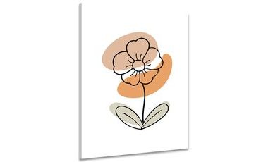 OBRAZ MINIMALISTICKÝ KVĚT NA BÍLÉM POZADÍ NO4 - OBRAZY KVĚTŮ - OBRAZY
