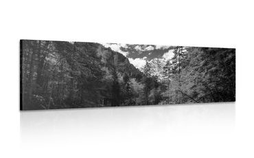 CANVAS PRINT BLACK AND WHITE MOUNTAIN LANDSCAPE - BLACK AND WHITE PICTURES - PICTURES