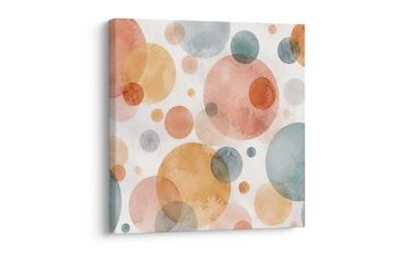 WANDBILD ÜBERLAPPENDE AQUARELLKREISE - WANDBILDER ABSTRAKTE FORMEN - BILDER