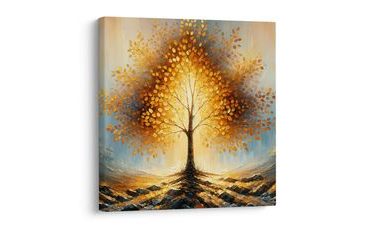 OBRAZ ZÁŘÍCÍ STROM ŽIVOTA UPROSTŘED MLHY - OBRAZY STROMY ŽIVOTA - OBRAZY