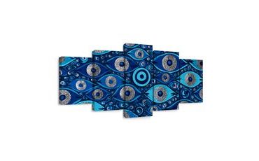 5-TEILIGES WANDBILD BLAUE AUGEN DES SCHUTZES - WANDBILDER NACH MOTIV - BILDER