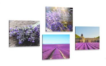 CANVAS PRINT SET ROMANTIC LAVENDER - SET OF PICTURES - PICTURES