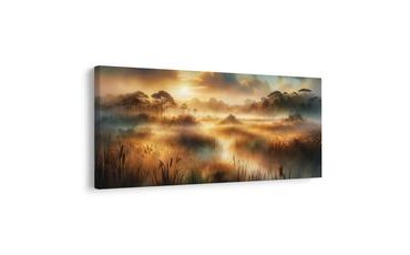 OBRAZ MGŁA W TRZCINACH - OBRAZY WSCHODU I ZACHODU SŁOŃCA - OBRAZY