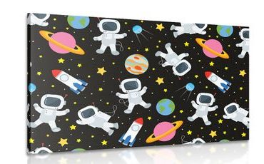 CANVAS PRINT SPACE ADVENTURE - CHILDRENS PICTURES - PICTURES