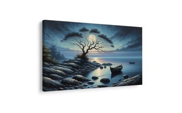 WANDBILD BOOTE IM MONDLICHT - BILDER SEEN - BILDER