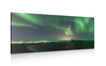 WANDBILD AUSSERGEWÖHNLICHES GRÜNES POLARLICHT - BILDER VON NATUR UND LANDSCHAFT - BILDER