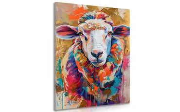 OBRAZ OVCE S IMITACÍ MALBY - OBRAZY ZVÍŘAT - OBRAZY