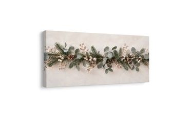 TABLEAU SUR TOILE – BRANCHE DE NOËL NATURELLE AUX BAIES - TABLEAUX DE NOËL ET D’HIVER - TABLEAUX